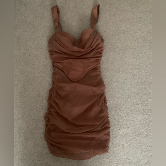 Oh polly 
Corset Mini Dress in Brown - Picture 3 of 5